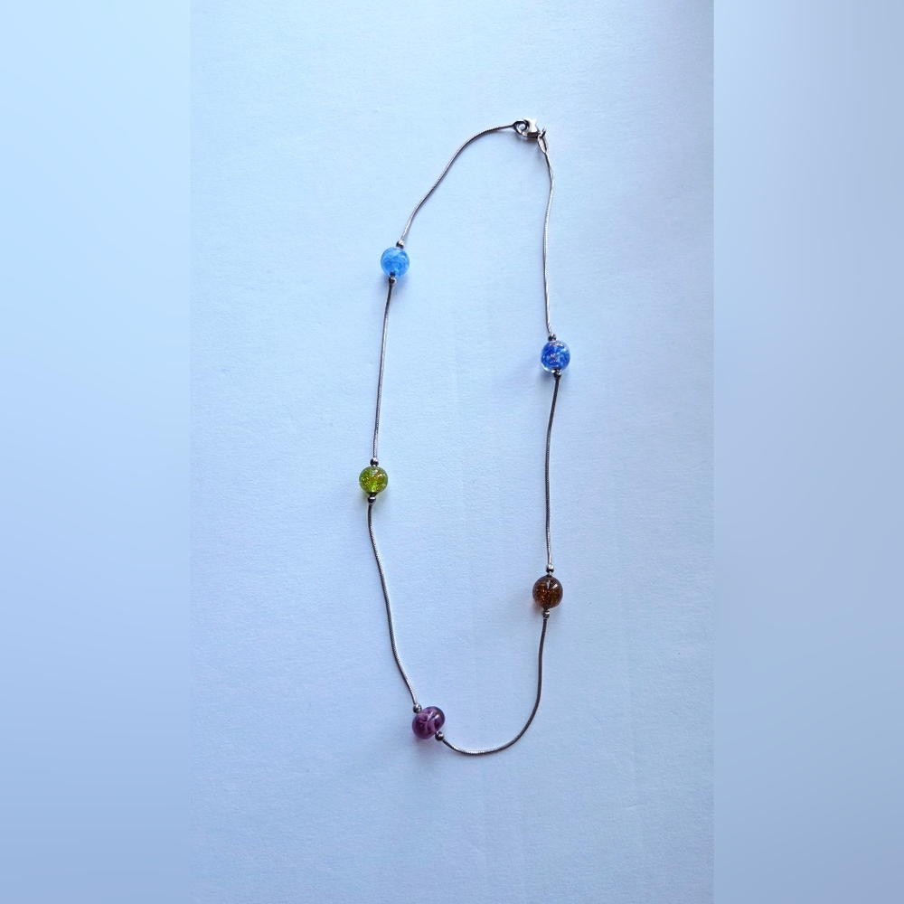 Sterling Murano Bead Necklace